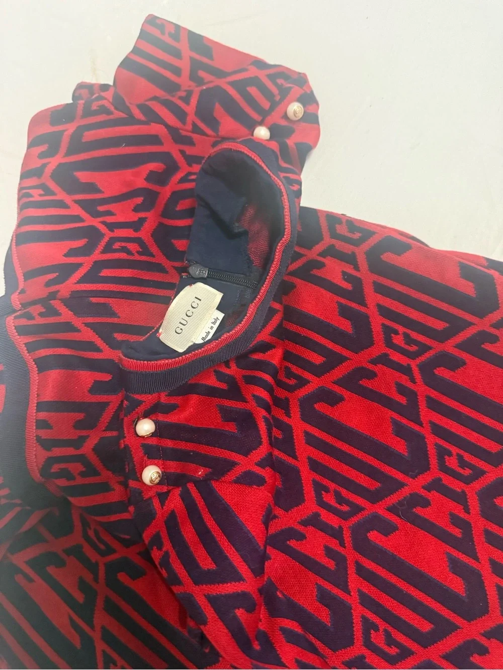 Gucci Red and Black Logo-Print Short Sleeve Kids Dress size 8